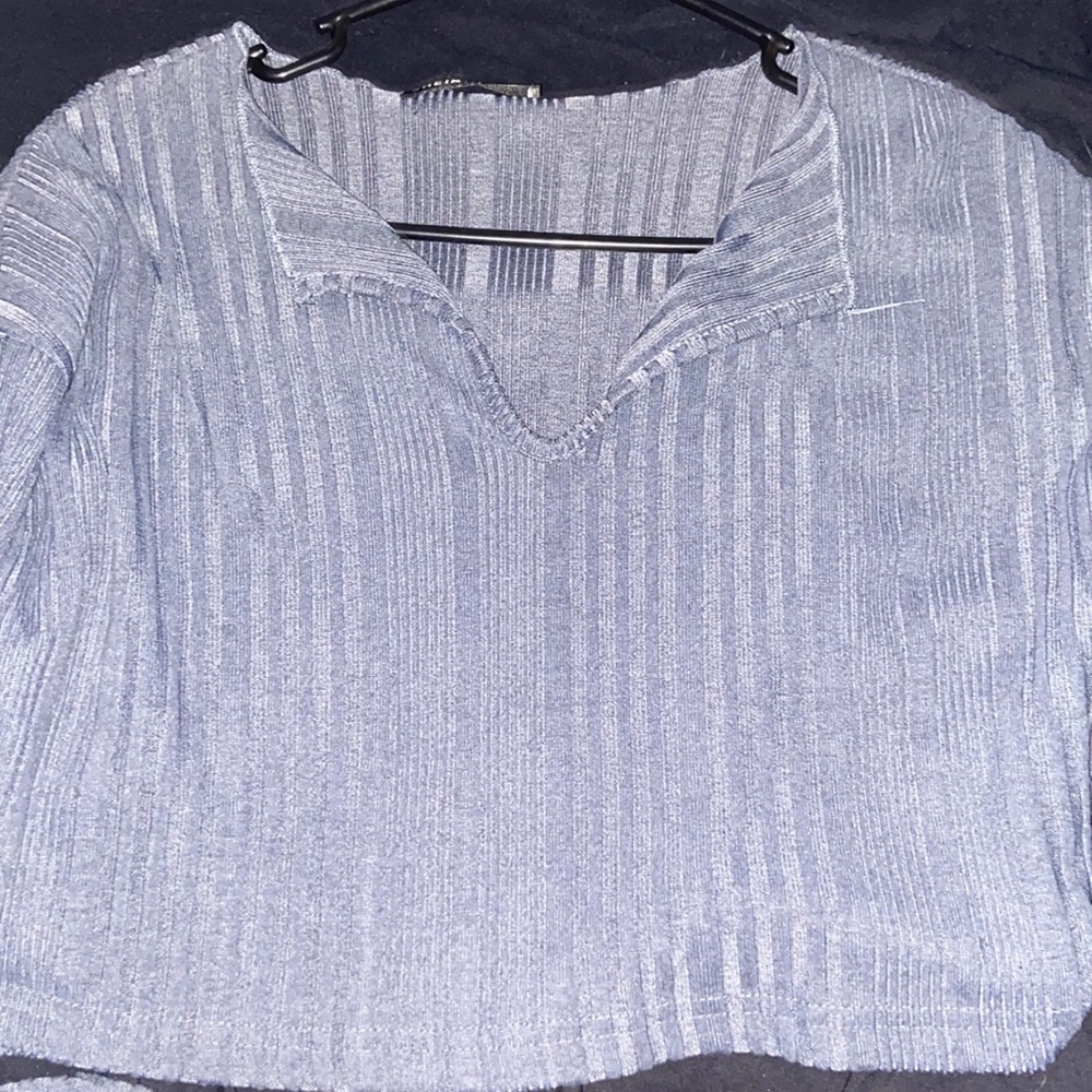 Dark Grey Cropped Long Sleeve